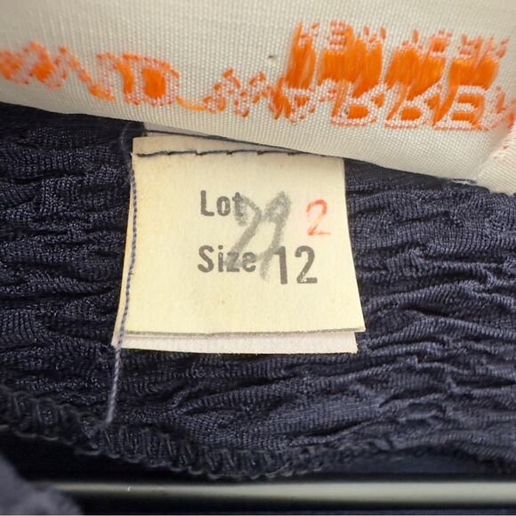 Vintage 1980s David Warren Union Label Dress Drop Waist Polka Dot bow sleeve EUC - Picture 10 of 12